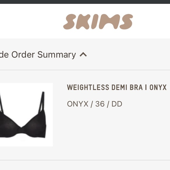 SKIMS | WEIGHTLESS DEMI BRA | ONYX / 36 / DD - Picture 4 of 11